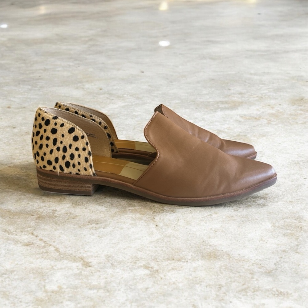 Dolce Vita Kelsey cognac brown Loafers with Leopard Detail size 8.5